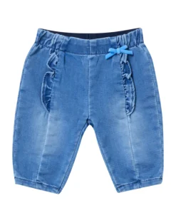 Jeans Liu Jo a lavaggio chiaro in cotone stretch con rouches