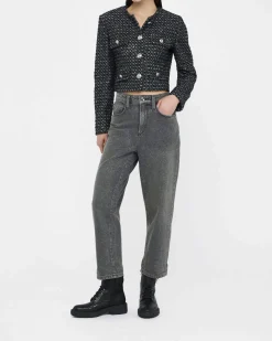Jeans Liu Jo Jeans grigi in denim con motivo glitter in rilievo