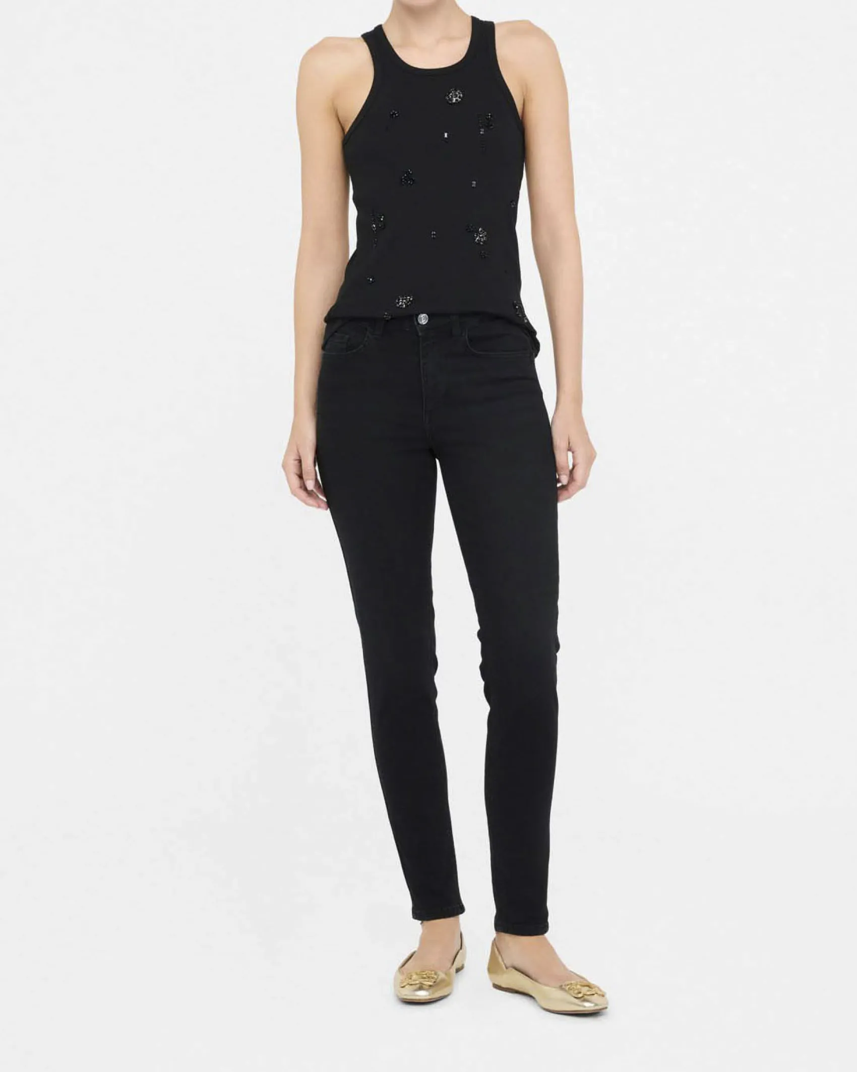 Jeans Liu Jo Jeans neri in cotone con tasche in rilievo