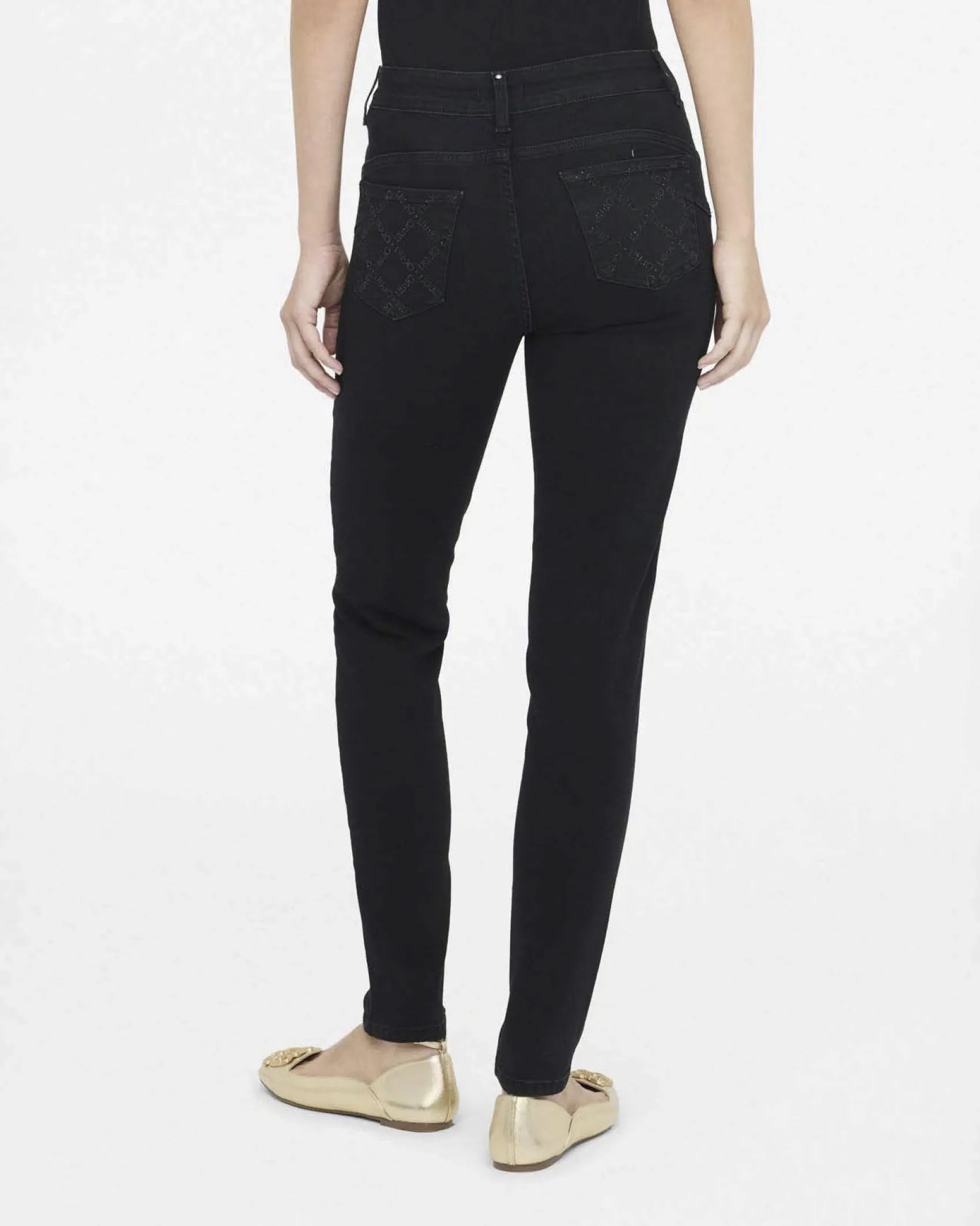 Jeans Liu Jo Jeans neri in cotone con tasche in rilievo