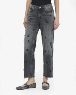 Jeans Liu Jo Jeans nero in cotone con dettagli in rilievo