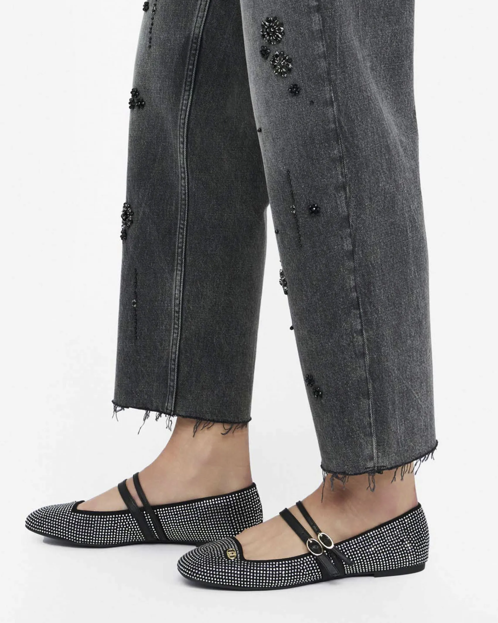 Jeans Liu Jo Jeans nero in cotone con dettagli in rilievo