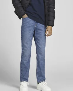 Jeans regular fit Jack & Jones in puro cotone a lavaggio medio stone washed