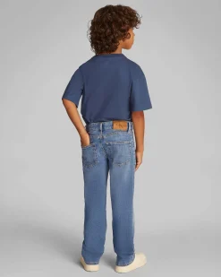 Jeans straight Calvin Klein a lavaggio medio stone washed in cotone stretch