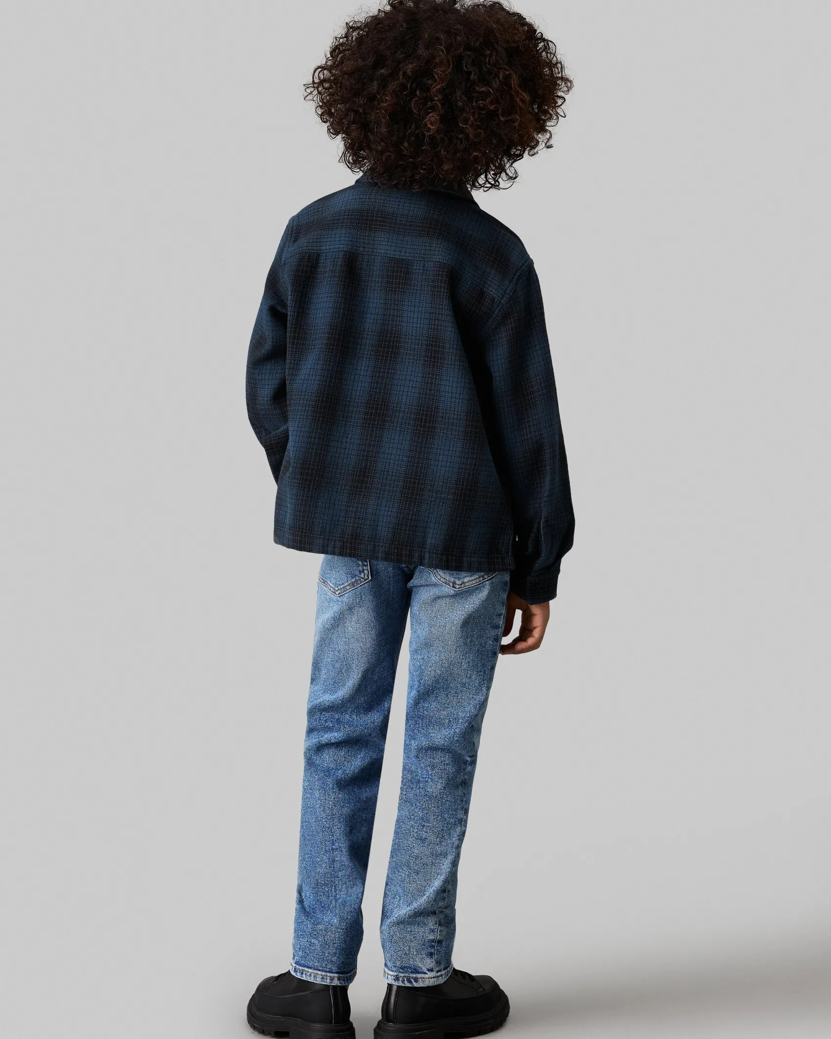 Jeans straight Calvin Klein a lavaggio chiaro stone washed in cotone stretch