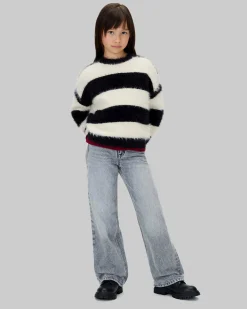 Jeans wide leg Calvin Klein grigio stone washed in cotone