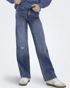 Jeans wide leg Kids Only lavaggio medio stone washed con baffature