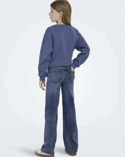 Jeans wide leg Kids Only lavaggio medio stone washed con baffature