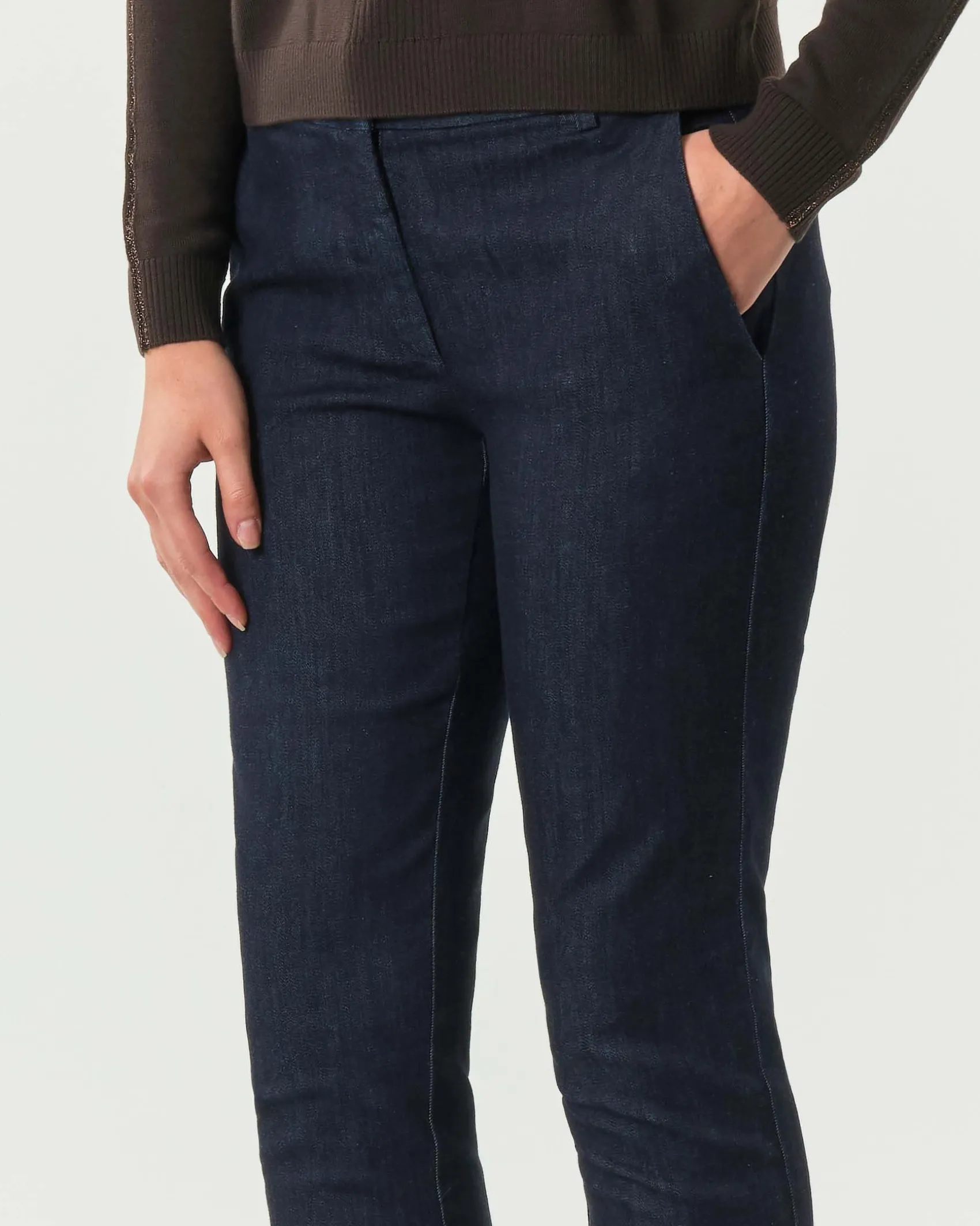 Jens blu tramato Hlo! dalla linea slim in cotone stretch