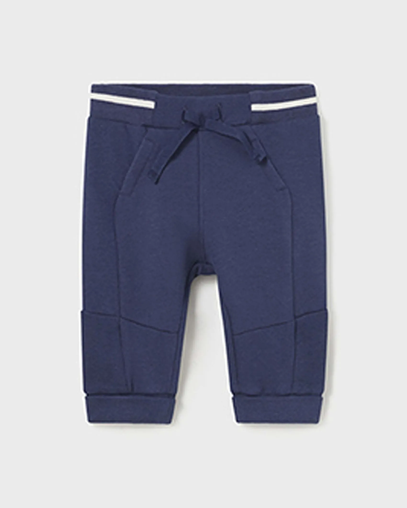 Jogger blu in felpa di cotone stretch con coulisse