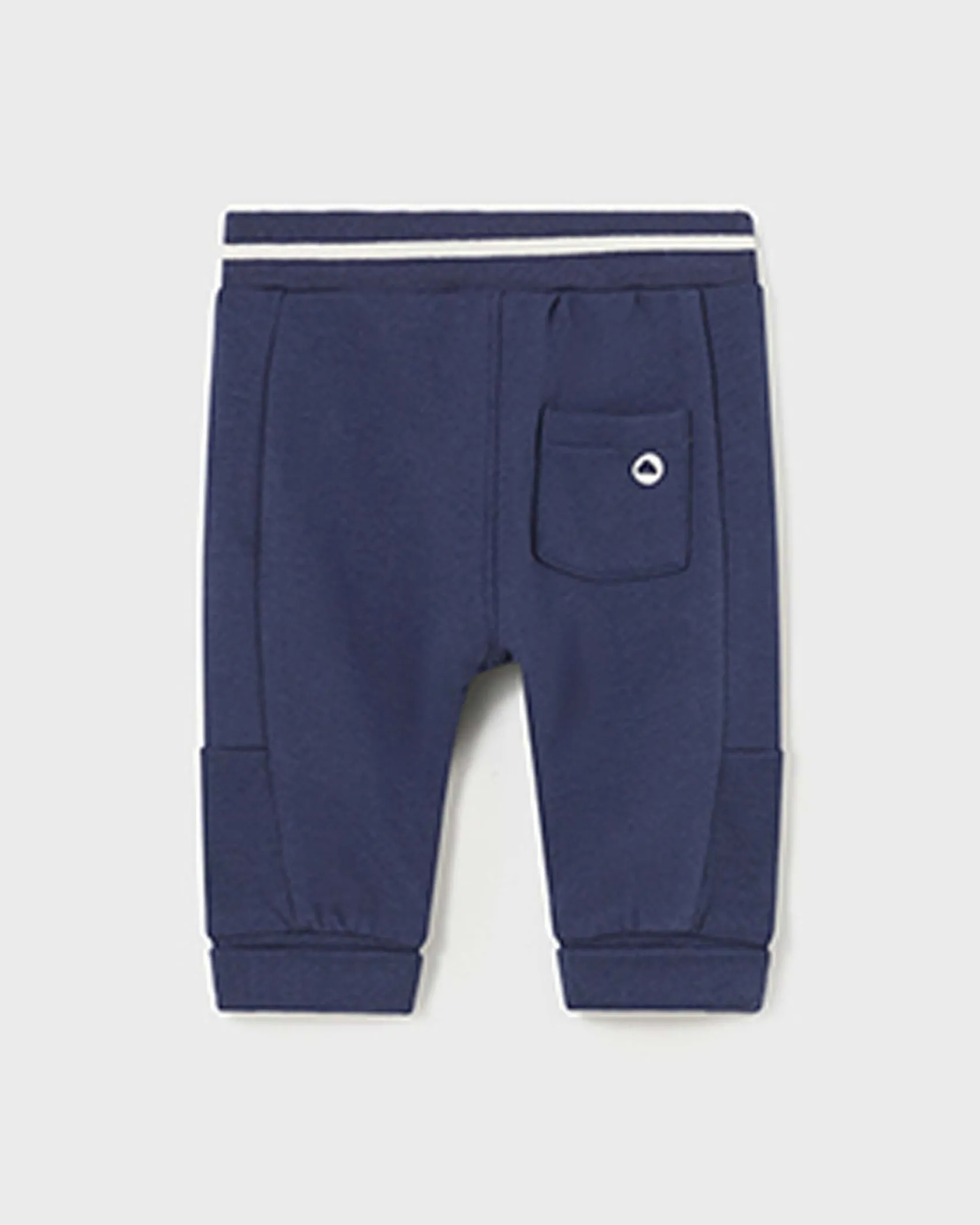 Jogger blu in felpa di cotone stretch con coulisse