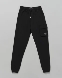 Jogger Calvin Klein cargo nero in felpa di cotone