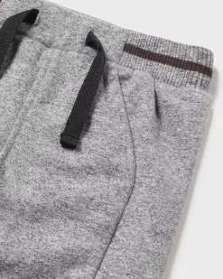 Jogger grigi in felpa di cotone stretch con coulisse
