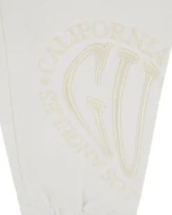 Jogger Guess bianco in felpa di puro cotone con coulisse
