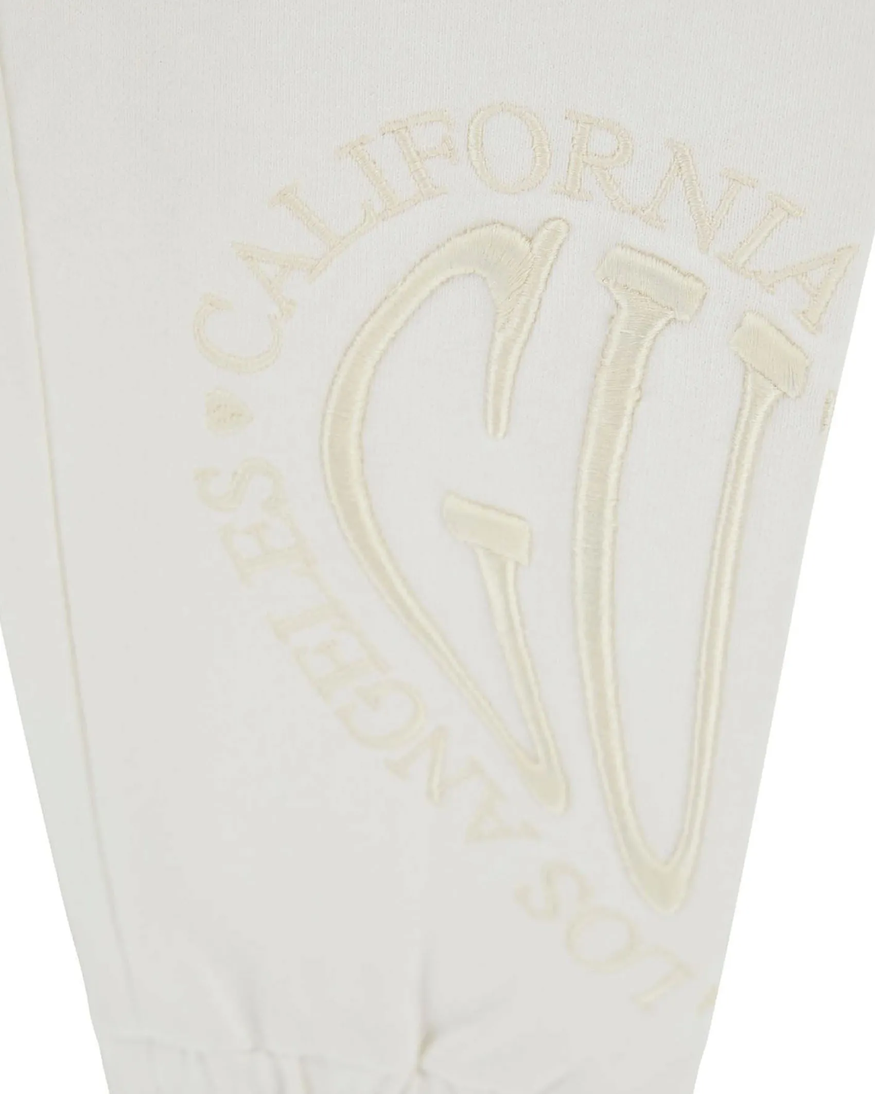 Jogger Guess bianco in felpa di puro cotone con coulisse