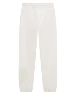 Jogger Guess bianco in felpa di puro cotone con coulisse