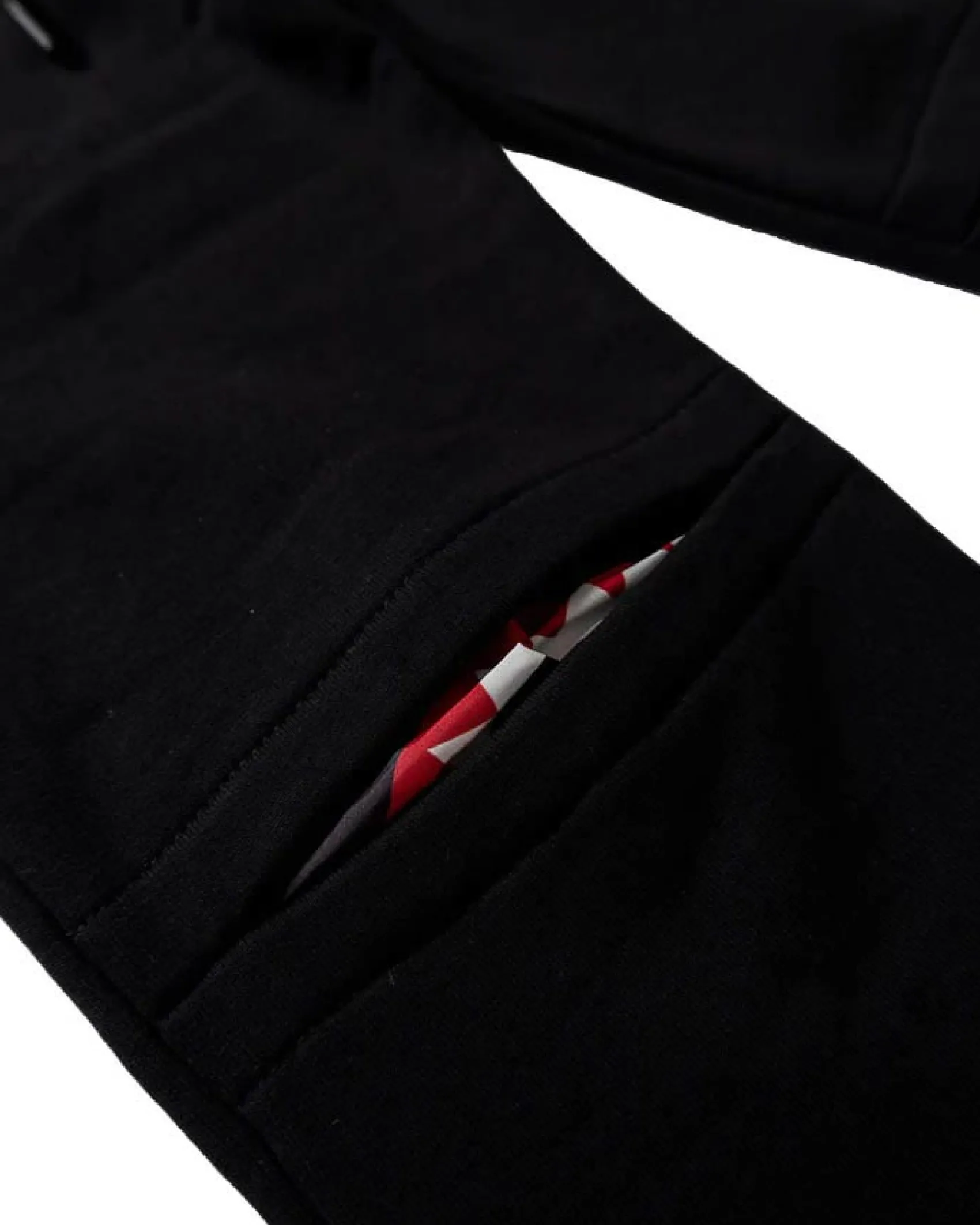 Jogger in felpa di cotone neri con coulisse e strappi