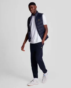 Jogger Lyle & Scott blu in felpa di puro cotone