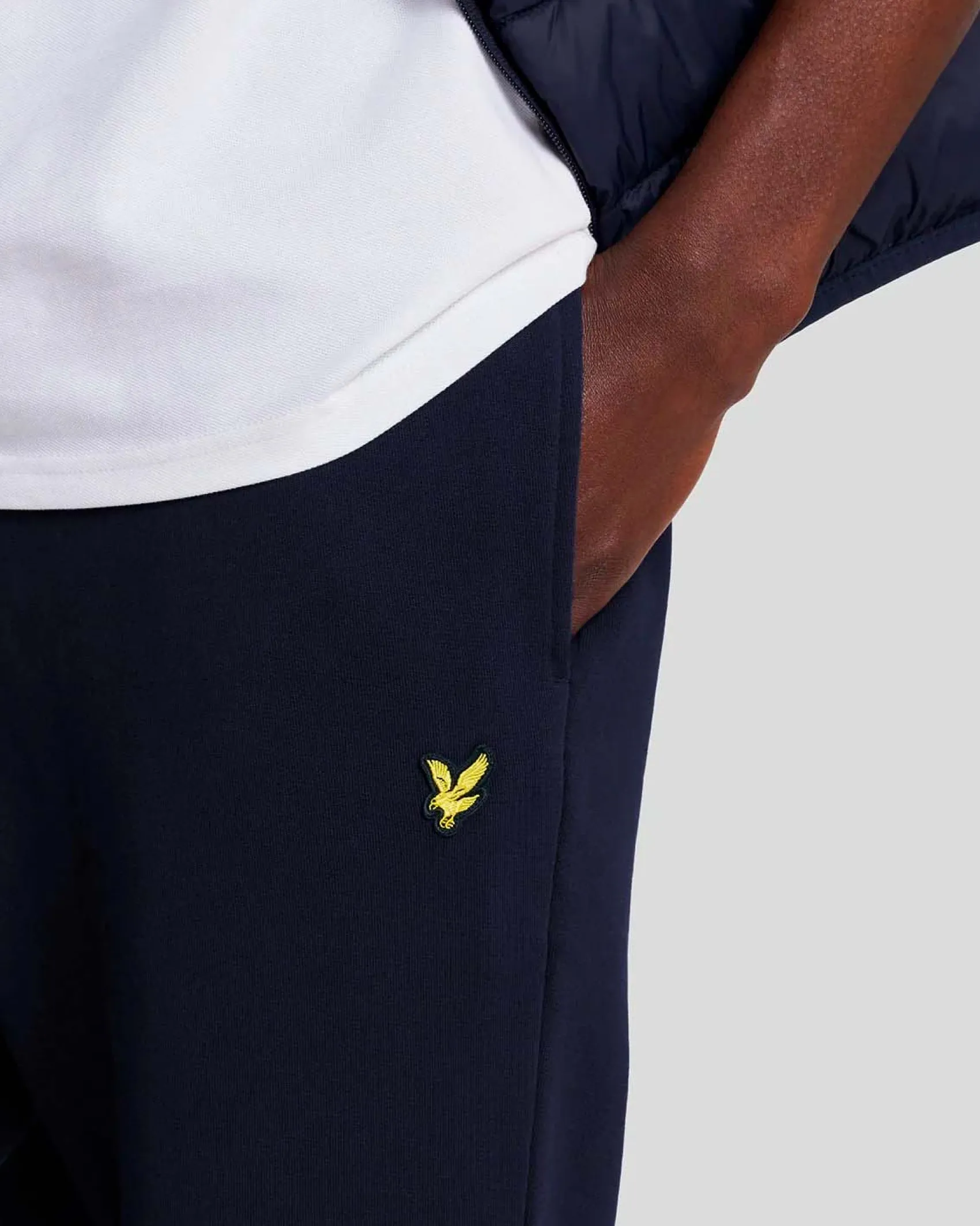 Jogger Lyle & Scott blu in felpa di puro cotone