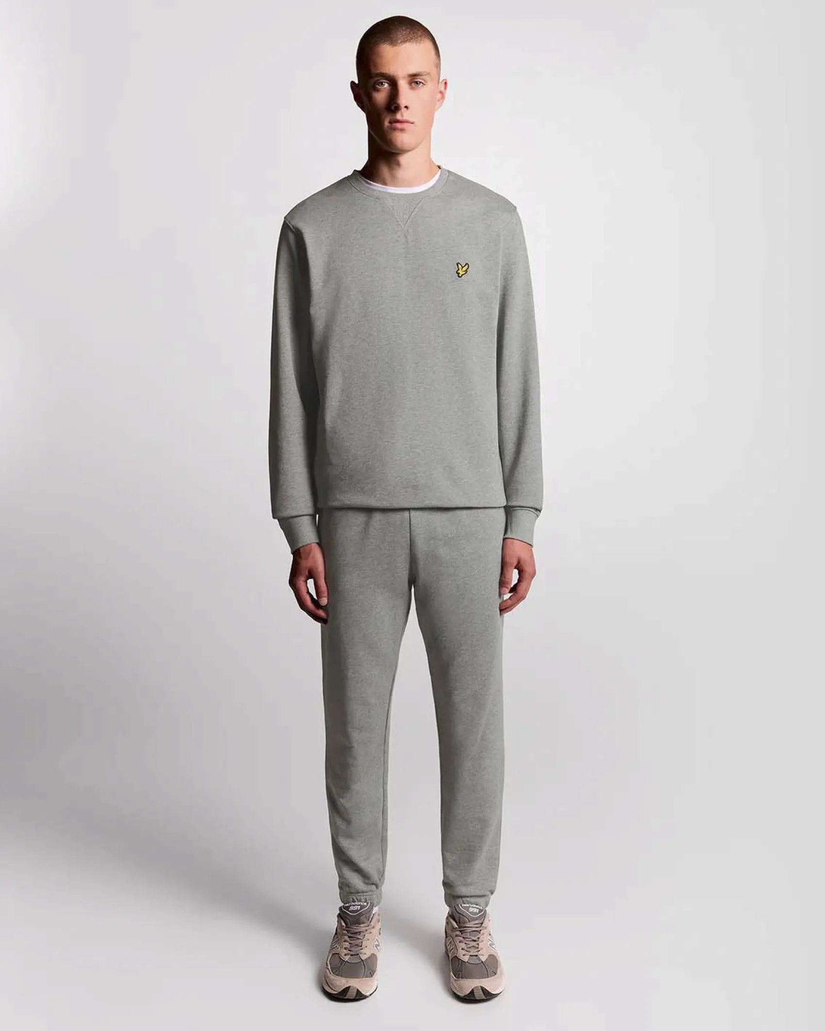 Jogger Lyle & Scott grigio in felpa di puro cotone