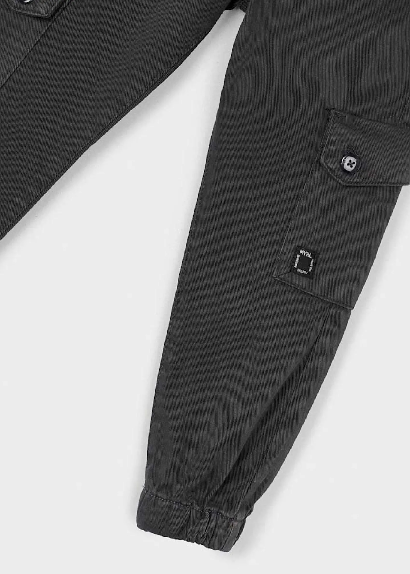 Jogger Mayoral cargo color piombo in cotone stretch
