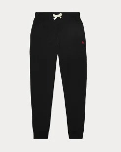 Jogger Polo Ralph Lauren in felpa di cotone nero con coulisse
