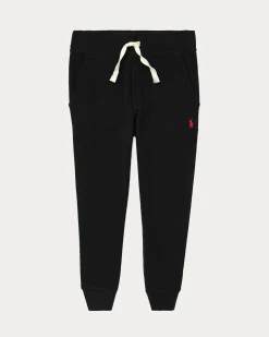 Jogger Polo Ralph Lauren in felpa di cotone nero con coulisse