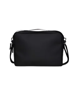 Laptop bag Rains nera in tessuto tecnico impermeabile effetto gommato