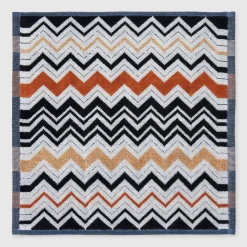 Lavette Bernard in spugna di cotone a fantasia chevron bianco nero e coccio