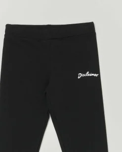 Leggins Disclaimer nero in cotone stretch