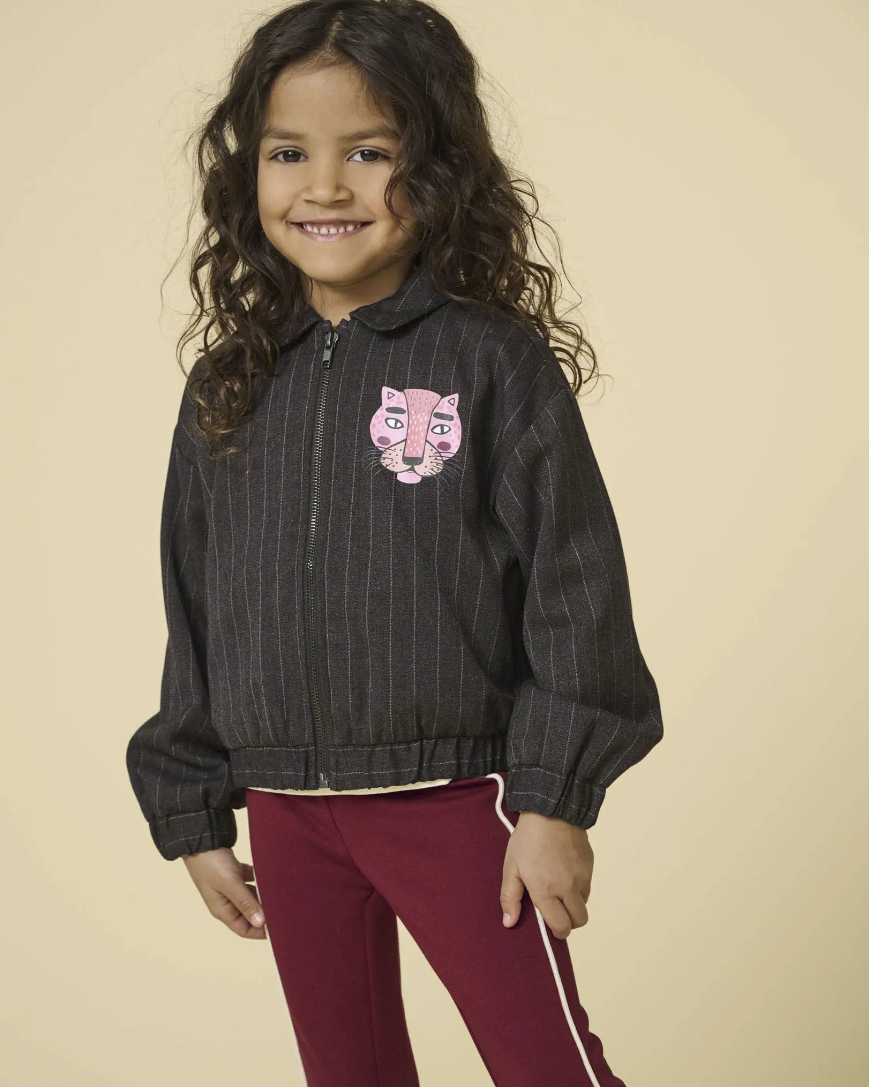 Leggins flare Kids Only bordeaux con riga bianca