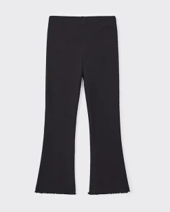 Leggins flare Mayoral nero in cotone stretch a costine