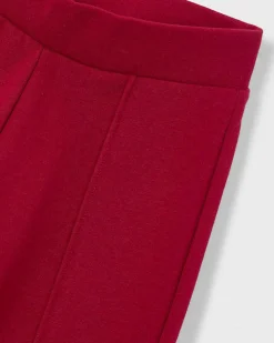 Leggins Mayoral rosso a costine con cucitura in cotone stretch
