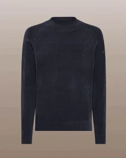 Lupetto blu R.R.D. Velvet Volcano Knit in ciniglia con maniche raglan