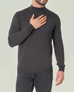 Lupetto Pellizzari antracite in pura lana merino