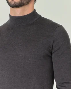 Lupetto Pellizzari antracite in pura lana merino