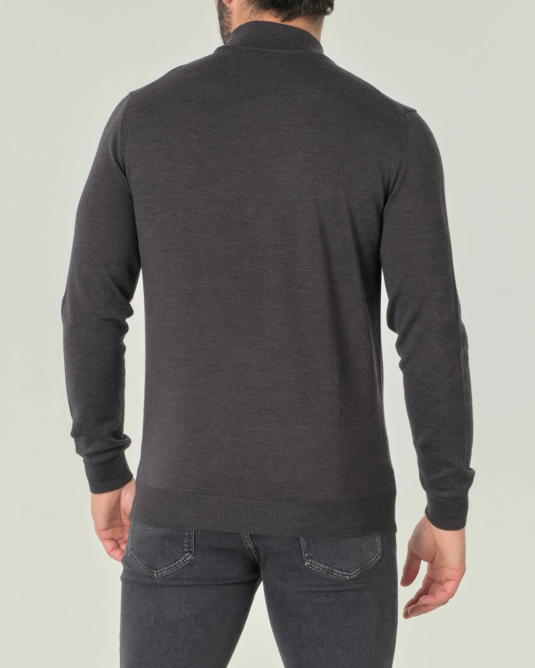 Lupetto Pellizzari antracite in pura lana merino