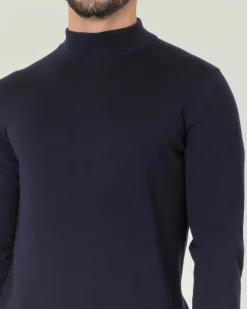 Lupetto Pellizzari blu navy in pura lana merino