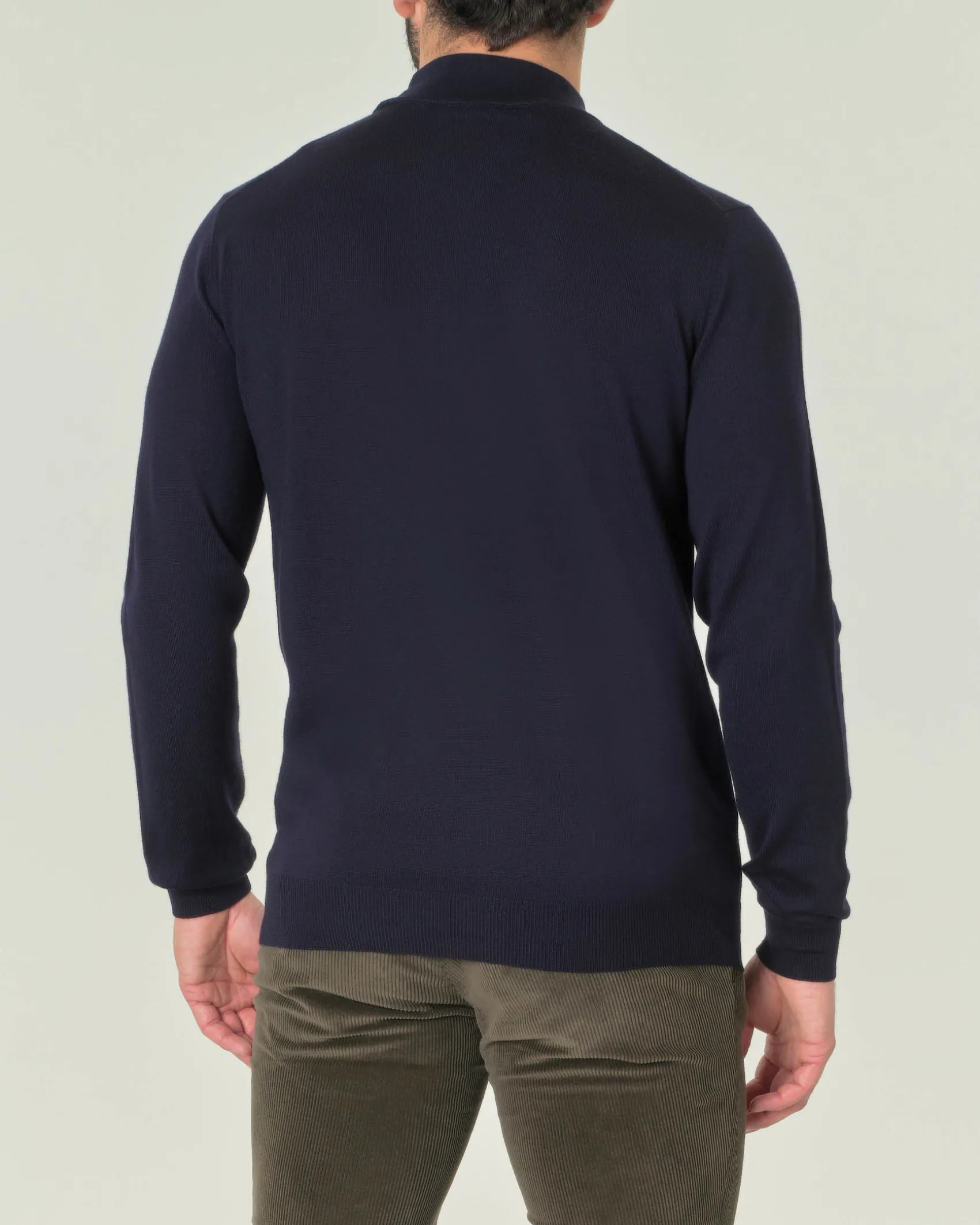 Lupetto Pellizzari blu navy in pura lana merino