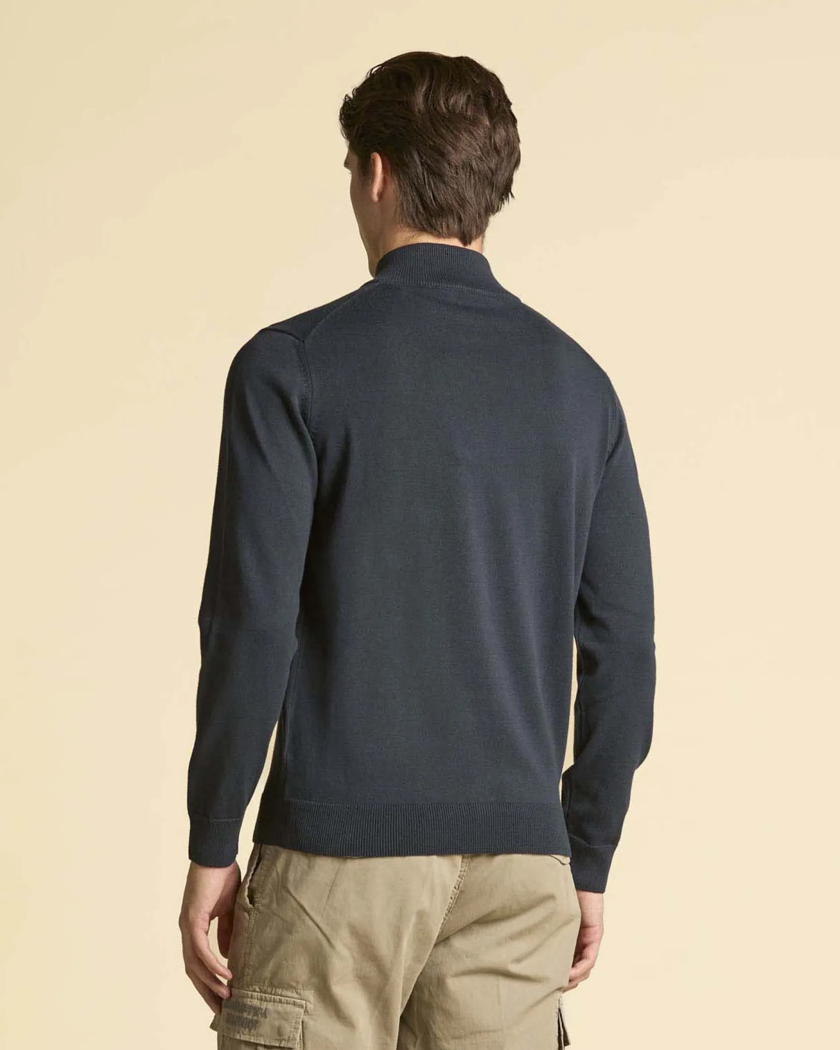 Maglia Aeronautica Militare blu in puro cotone con chiusura zip