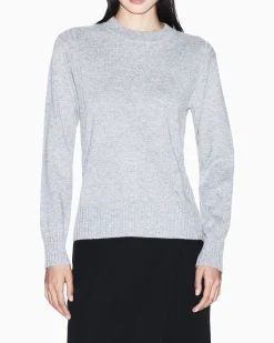 Maglia Armani Exchange grigia in misto viscosa con dettagli in rilievo