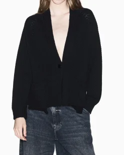 Maglia Armani Exchange nera in misto lana con lavorazione in rilievo