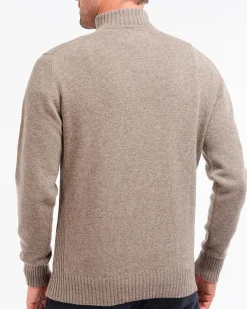 Maglia Barbour beige in lana con chiusura a mezza zip