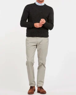 Maglia Barbour girocollo Tisbury nera in misto lana e seta effetto bottonato
