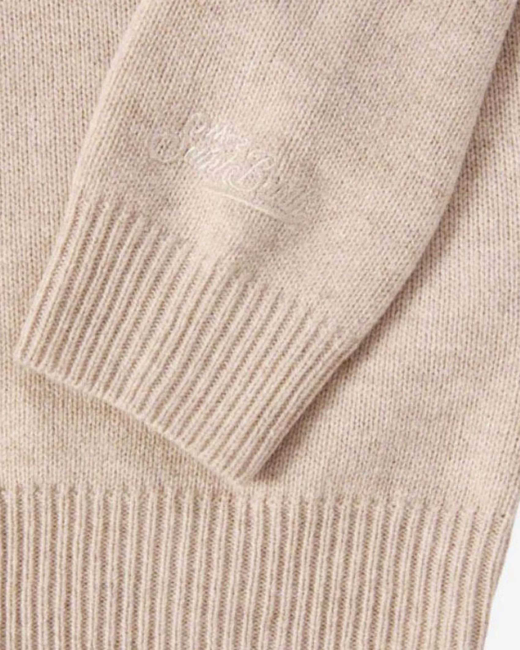 Maglia beige MC2 Saint Barth girocollo in misto lana e cashmere con scritta Non sono stato io!