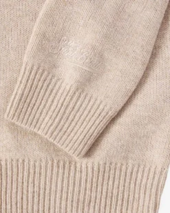 Maglia beige MC2 Saint Barth girocollo in misto lana e cashmere con scritta Non sono stato io!