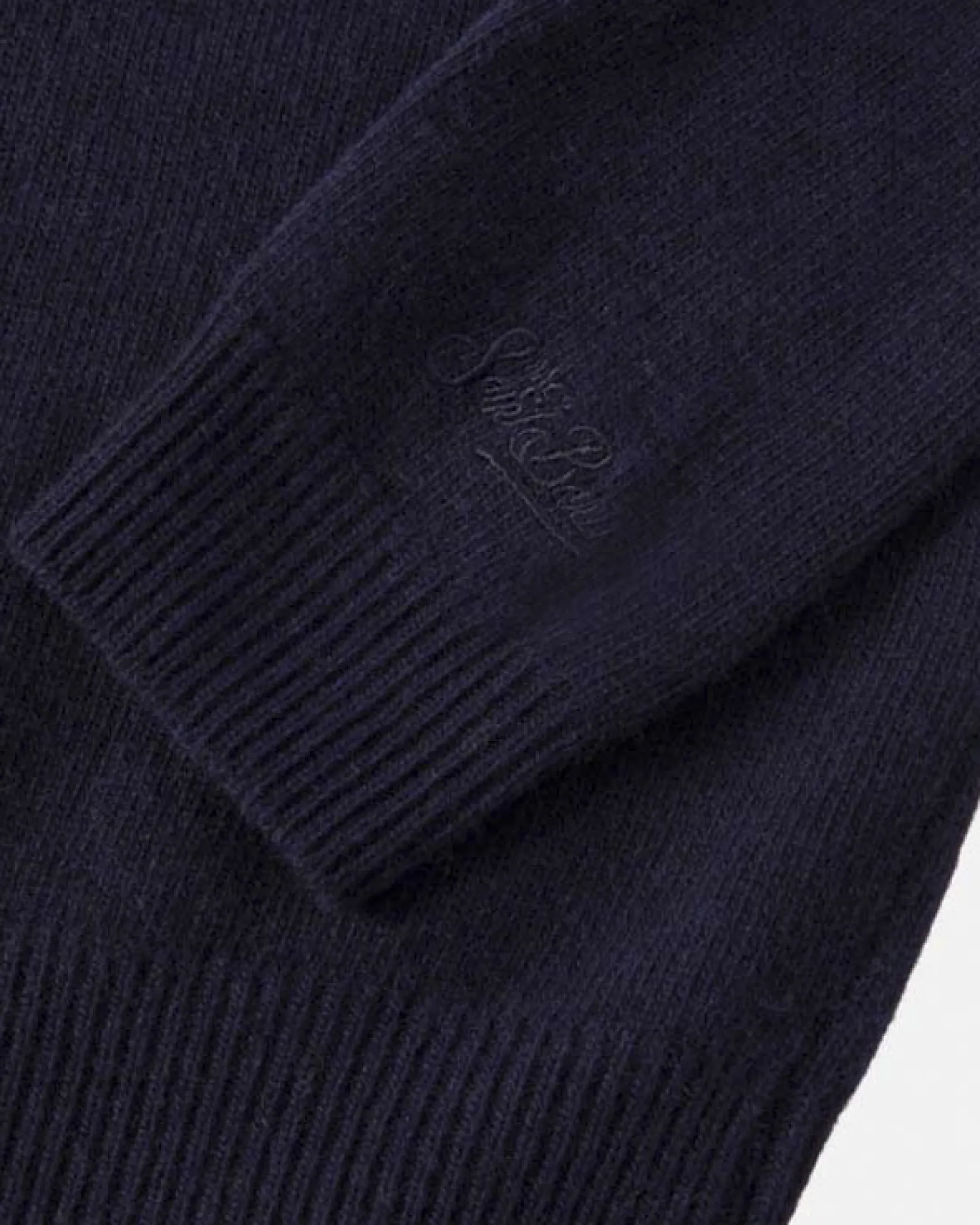 Maglia blu MC2 Saint Barth girocollo in misto lana e cashmere con scritta Bello e Monello