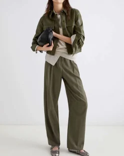 Maglia color sabbia Marella in puro cashmere con scollo tondo e maniche raglan