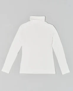 Maglia Elsy lupetto bianca a manica lunga in viscosa stretch
