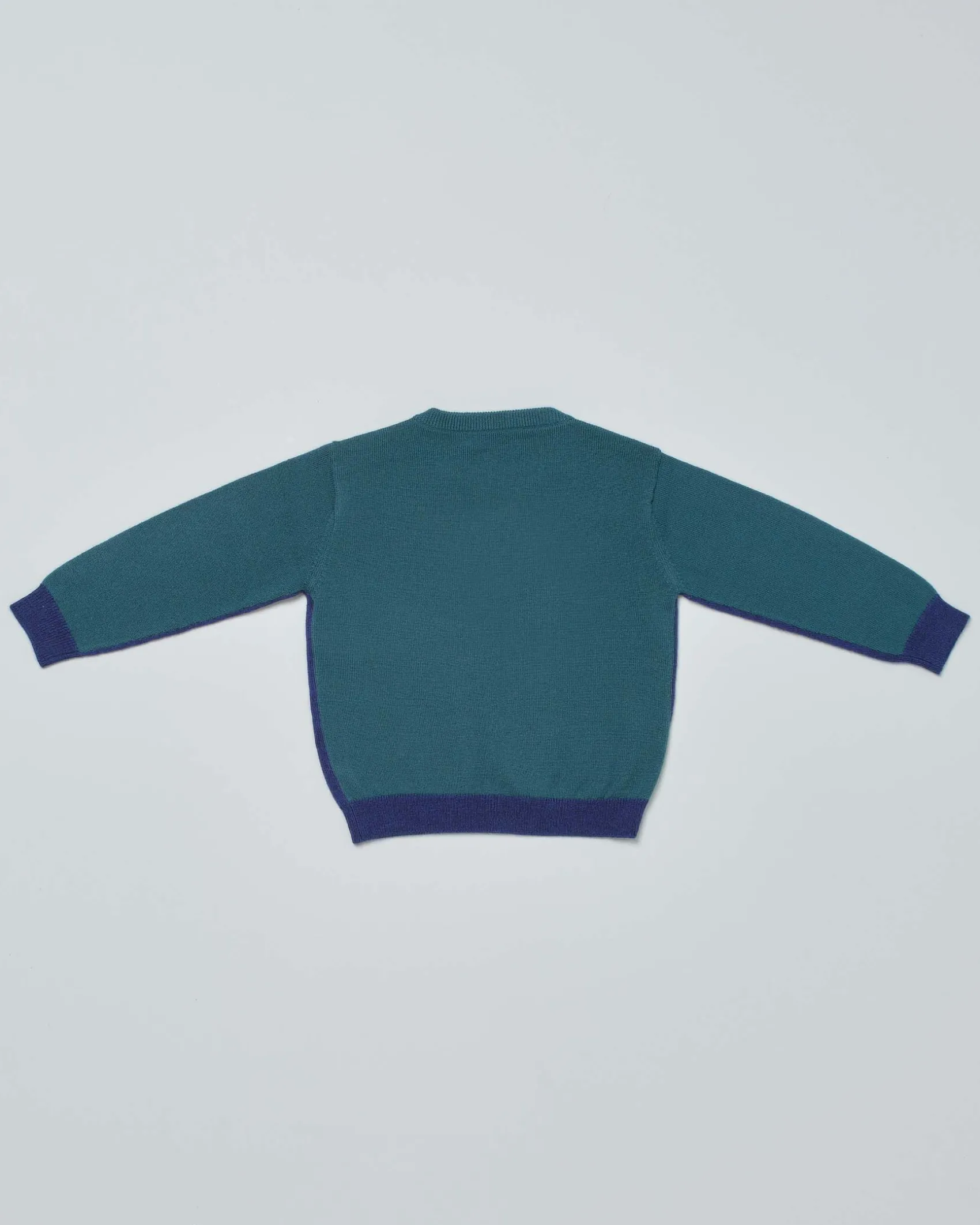 Maglia Emporio Armani blu royal in misto lana con retro verde
